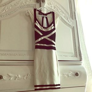 XS Black&White Bandage Bebe Dress